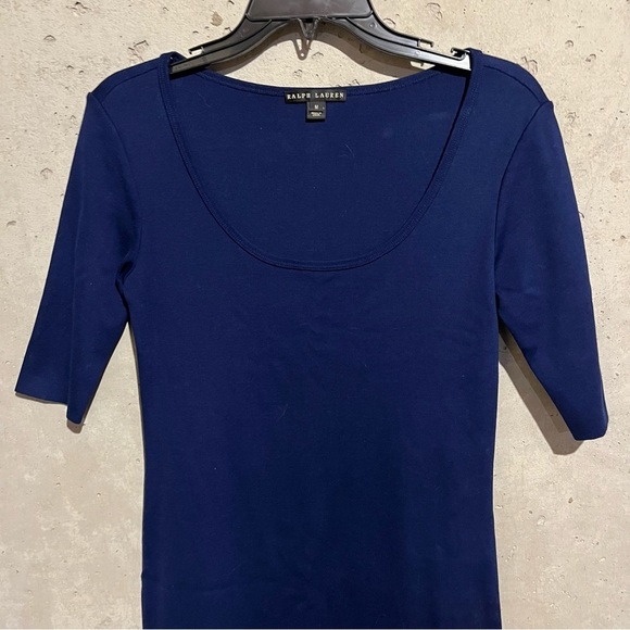 Ralph Lauren Women’s Navy Blue Bodycon Pencil Dress Size M Cotton - Picture 2 of 11